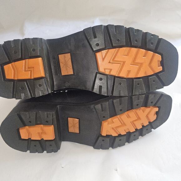 XElement Black Leather Harness Motorcycle Ankle Boots Square Toe Mens 12 - Picture 12 of 15